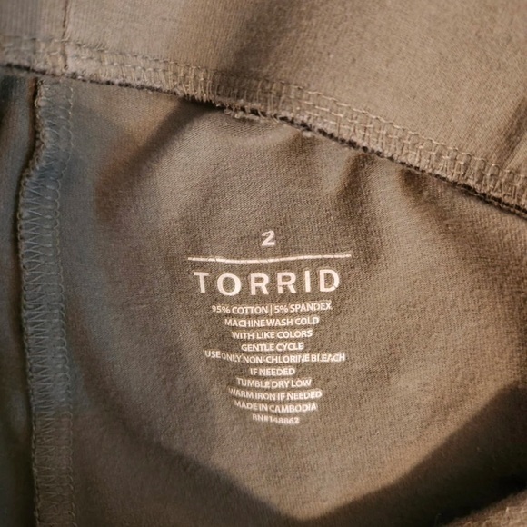 Torrid Green Pants Mid Rise Pull On Leggings Cotton Blend Womens Size 2 2X - Picture 3 of 3